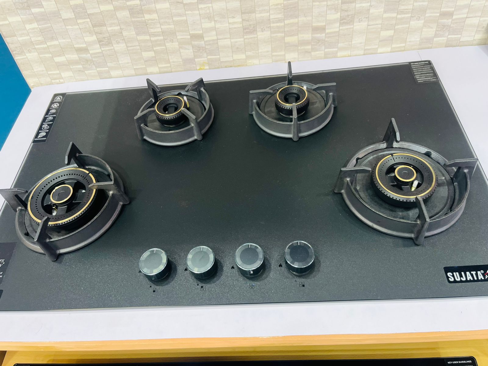 Sujata Premium 3 Burner Glass Top Gas Stove
